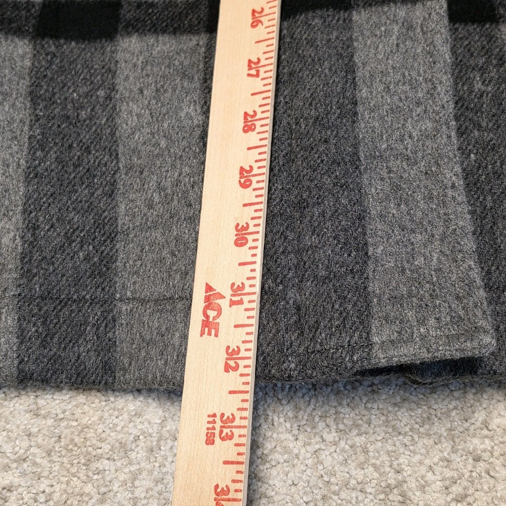 Burberry‎ Brit Gray Plaid Wool Duffle Coat Blue Fox Fur Hood Womens US 10 IT 44 - Picture 11 of 16